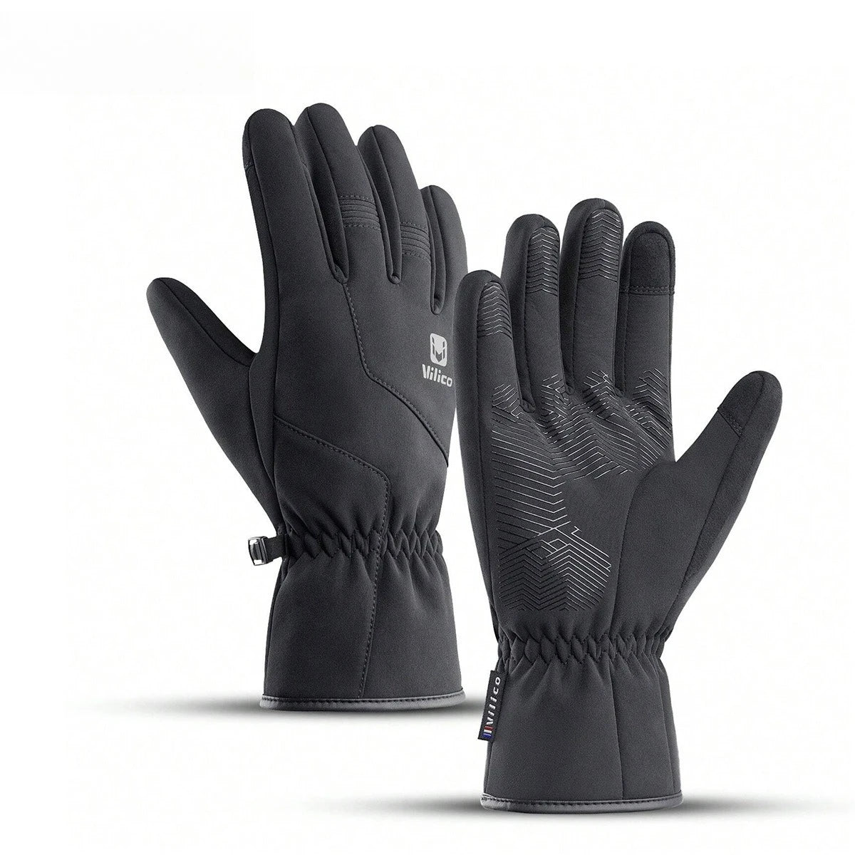 Autumn Winter Outdoor Cycling Gloves for Men Women Touchscreen Thermal Windproof Waterproof Anti-Slip Skiing Hiking Sports Glove Peaceful Pleasures Health and Wellness Black M
