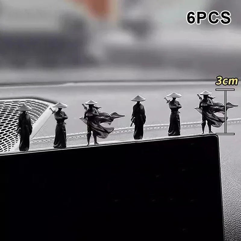 6-Piece Mini Chinese Swordsman Figurines | Car & Home Décor