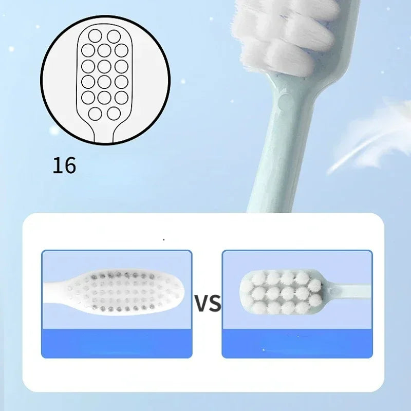 Tooth Care Oral Hygien Supplies, 4Pcs/set Small Head Soft Bristle Toothbrush for Family Travel Peaceful Pleasures Health and Wellness