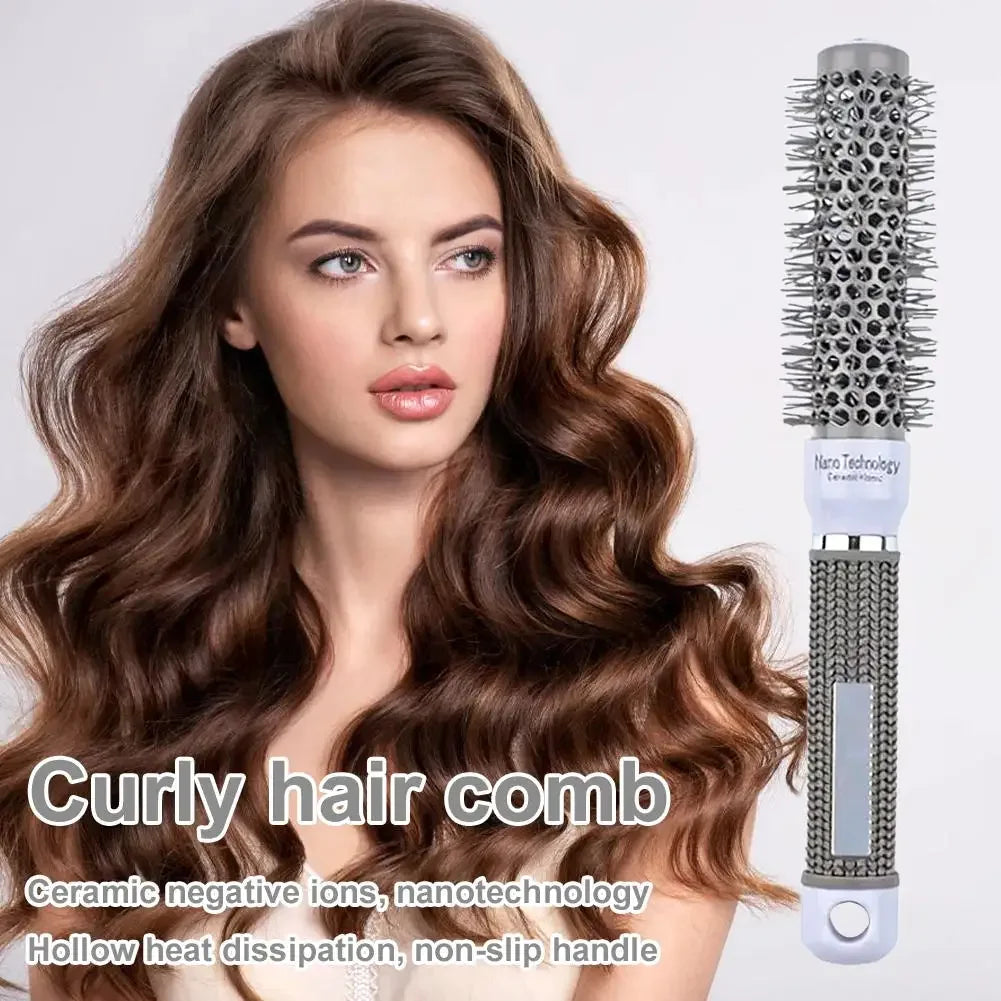 Round Brush for Blow Drying Curling,Professional Nano Ceramic Ion Thermal Barrel Brush For Hair Shiny Heat Styling Curling Brush Peaceful Pleasures Health and Wellness