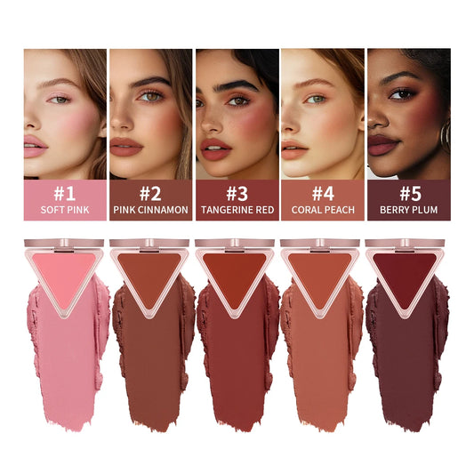 ibcccndc Satin Matte Cream Blush – Long-Lasting High Pigment Cream Blush Peaceful Pleasures Health and Wellness