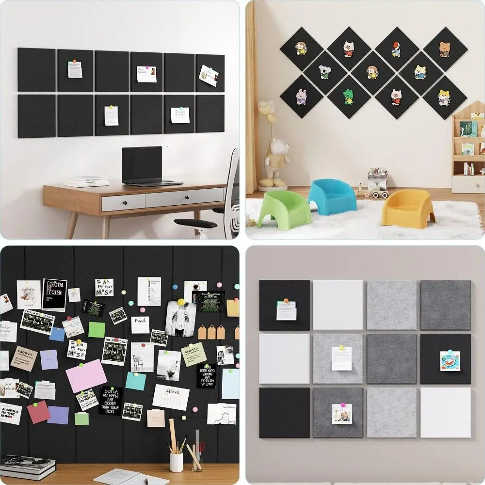 Self-Adhesive Felt Acoustic Wall Panel 30x30cm | Bulletin Board