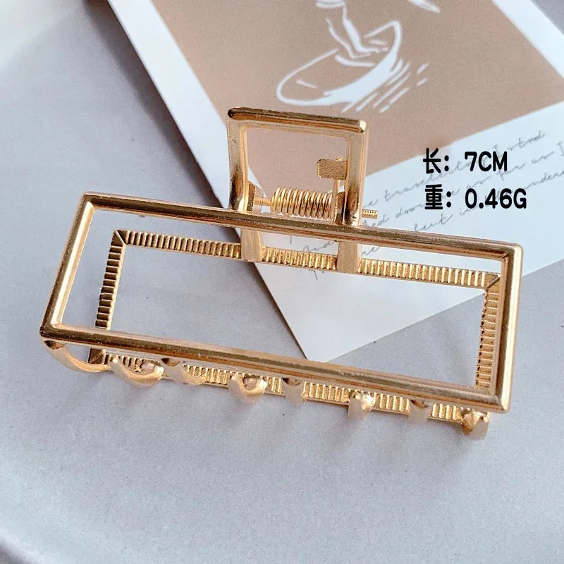2-Pack Metal Geometric Hollow Hair Claw Clips & Barrettes Hair Claw Clips Peaceful Pleasures Health and Wellness P