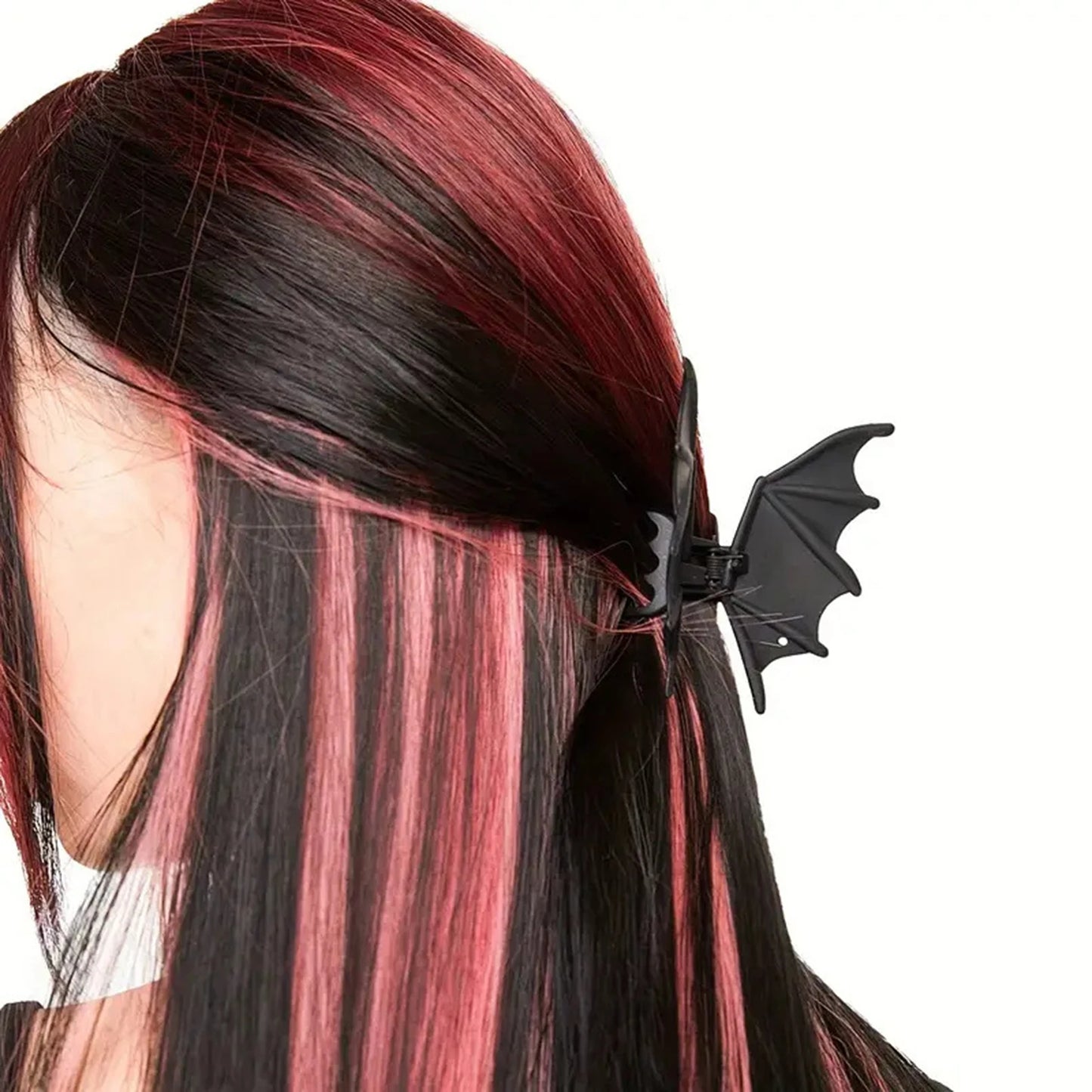 Punk Black Bat Shaped Hair Claw Clip Novelty Animal Hair Shark Clip for Halloween Party Cosplay Headwear Hair Styling Tool Peaceful Pleasures Health and Wellness