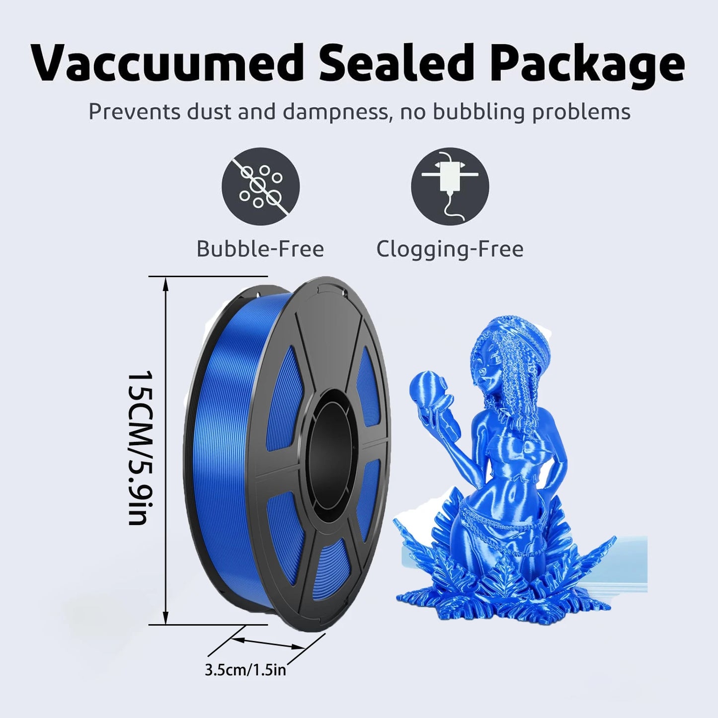 Silk PLA 3D Printer Filament 1.75mm 250g – Shiny PLA+ Spool
