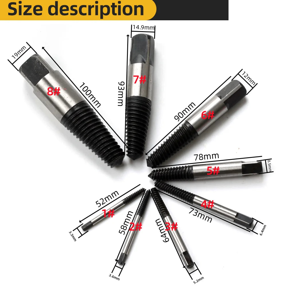 Broken Screw & Bolt Extractor Drill Bits Set – 5/6/8 Pcs Peaceful Pleasures Health and Wellness