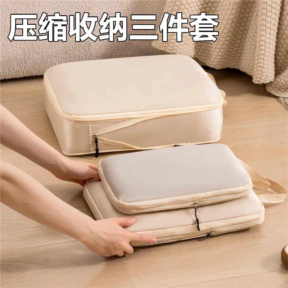 3-Piece Travel Compression Storage Bags | Luggage Packing Organizer Travel Packing Organizer Peaceful Pleasures Health and Wellness