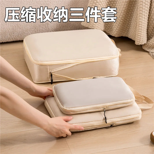 3-Piece Travel Compression Storage Bags | Luggage Packing Organizer Travel Packing Organizer Peaceful Pleasures Health and Wellness