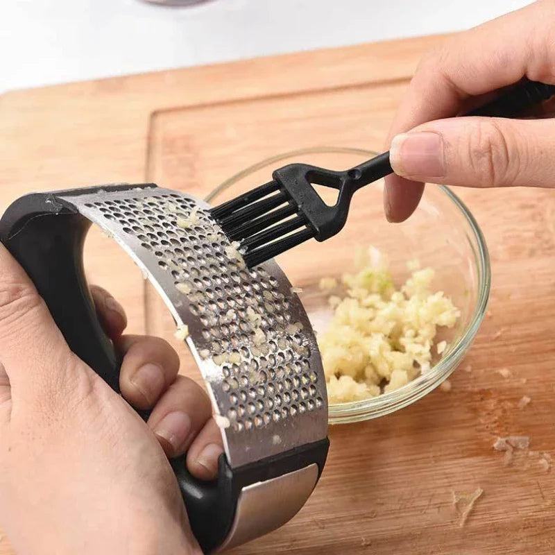 Stainless Steel Garlic Press & Manual Mincer | Kitchen Tool