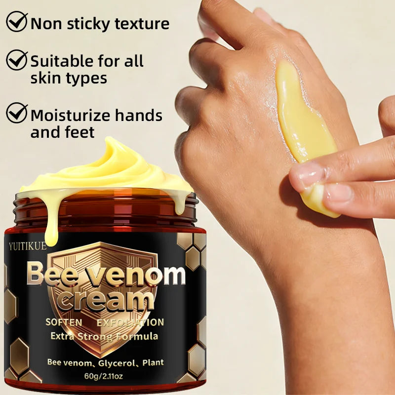 Yuitikue Bee Venom Cream, 60g Extra Strong Formula Bee Venom Skin Care Cream for Softening & Exfoliation Peaceful Pleasures Health and Wellness