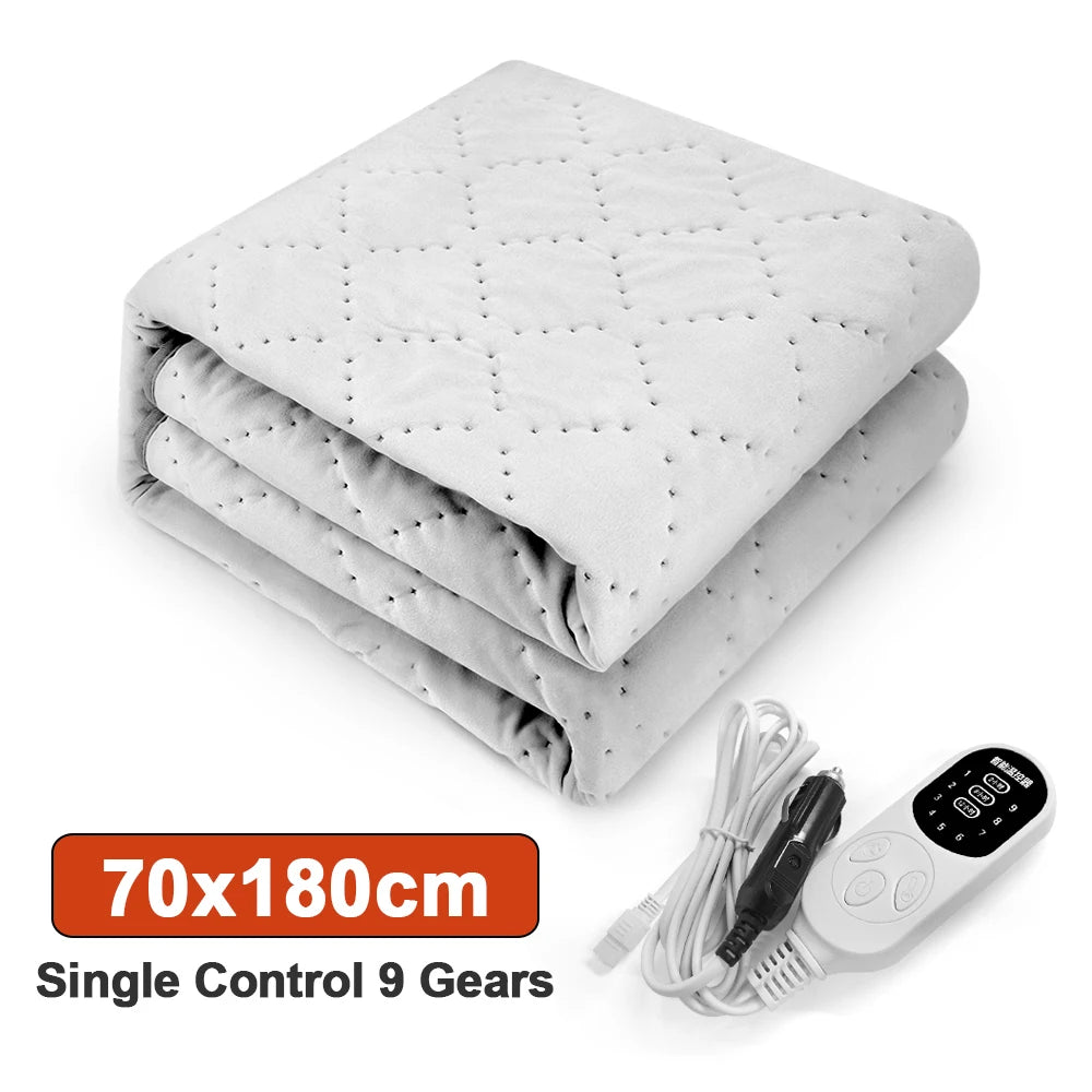 12V Cars Electric Blanket Heating Level Heated Travel Blanket for Car Outdoor Traveling Camping Pad 70x180cm/120x150cm/50x150cm Peaceful Pleasures Health and Wellness 70x180 A