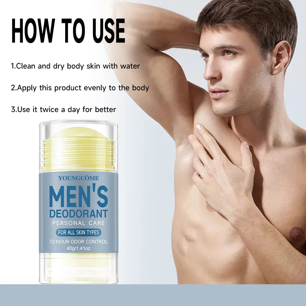 YOUNGCOME Men Deodorant StickRemove Armpit Odor Underarm Refresh Sticks Refresh Anti Sweating Keep Drying Lasting Fragrance Peaceful Pleasures Health and Wellness