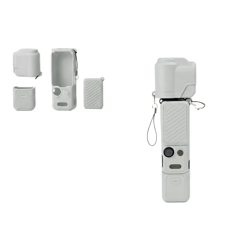 Silicone Cases Lens Cases Screen Cases For DJI Pocket 4 Shock-Resistant And Drop-Proof Dust-Proof To Protect Your Camera Peaceful Pleasures Health and Wellness gray