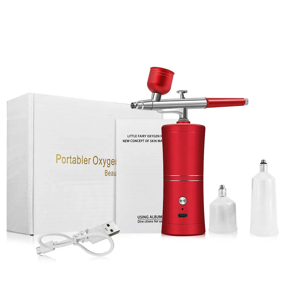 Airbrush with Compressor Airbrush Painting Mini Spray Gun for Painting Wireless Electric Paint Gun Airbrush Kit with Compressor Peaceful Pleasures Health and Wellness Red