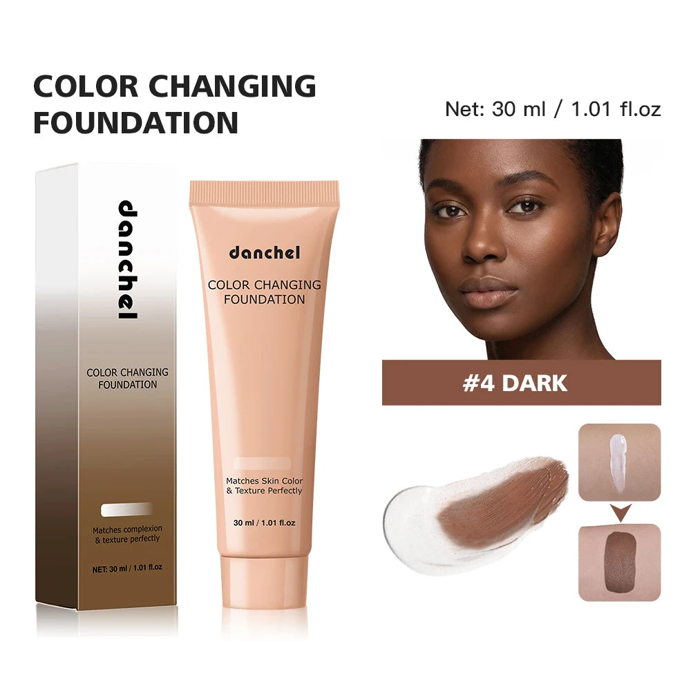 Color Changing Liquid Foundation Adaptive Skin Tone Buildable Coverage 12 Hours Wear Moisturizing Dewy Finish Cosmetics Peaceful Pleasures Health and Wellness 4 Dark