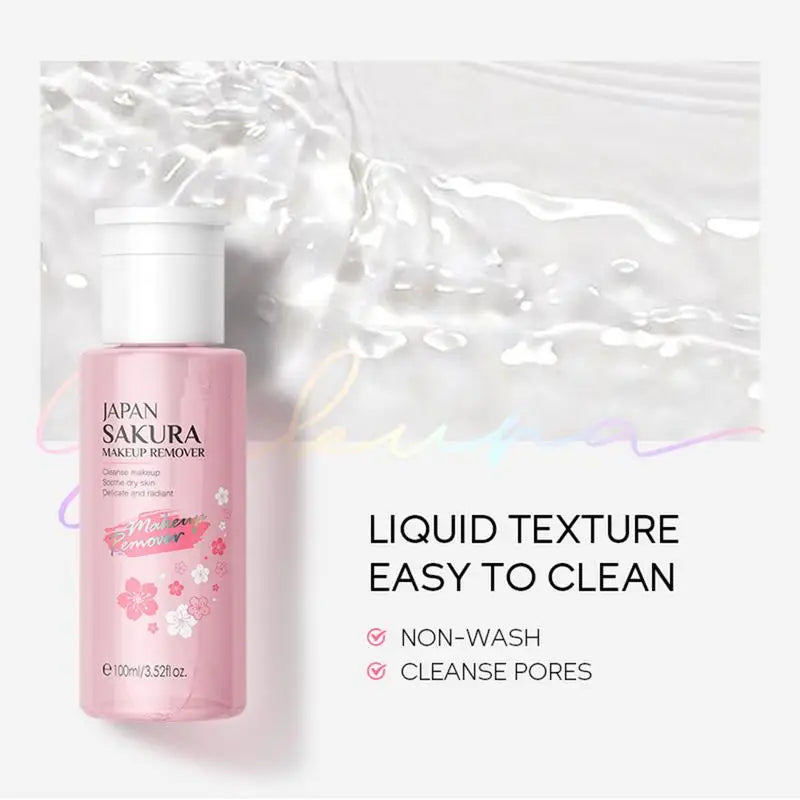 Sakura 3-in-1 Makeup Remover – Face, Eye & Lip Cleanser