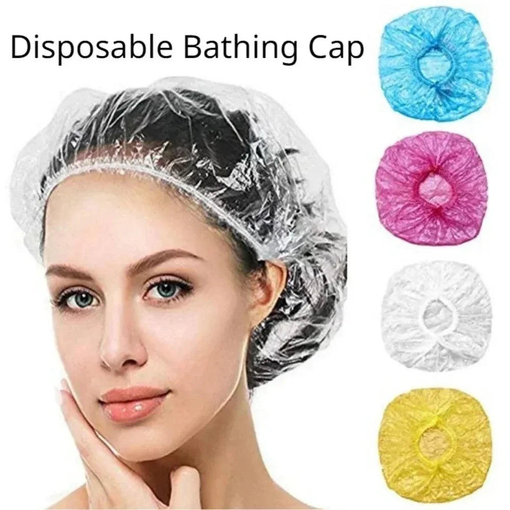 Disposable Caps Bag Transparent Shower Cap Pouch Cosmetic Mesh Cap Water Proof Organizer Hair Bonnet Organizers Home Tent Belt Peaceful Pleasures Health and Wellness