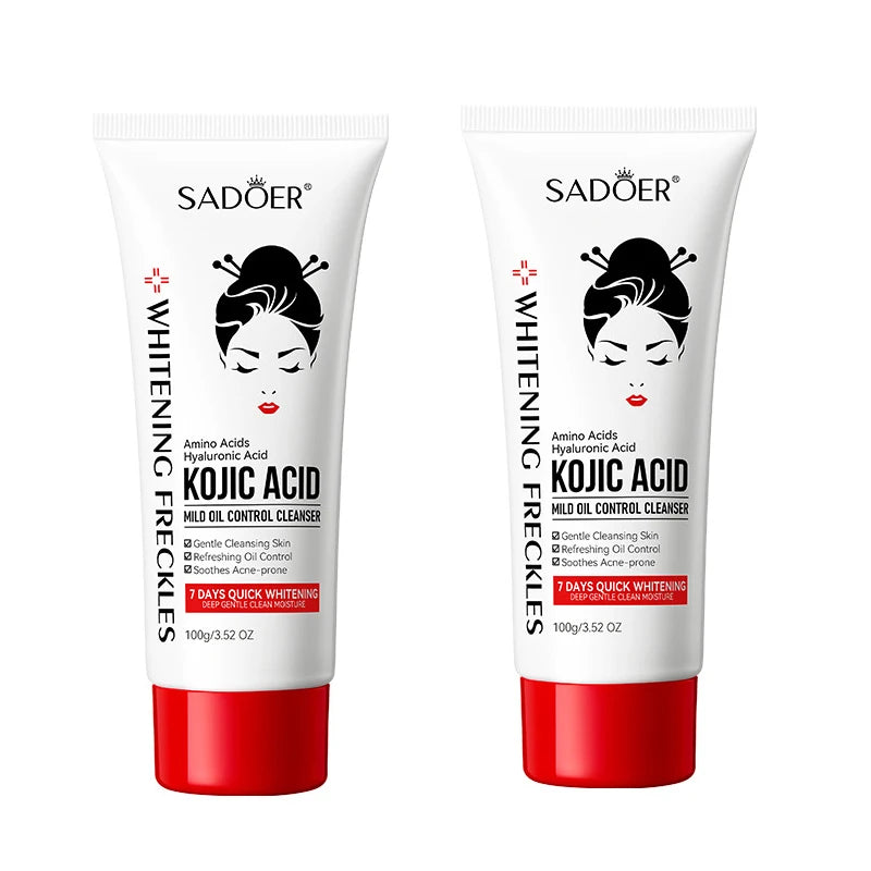 100ml Kojic Acid Skin Care Facial Wash Mild Oil Control Deep Moisturizing Cleansing and Nonirritating Face Cleanser Face Wash Peaceful Pleasures Health and Wellness 2PCS