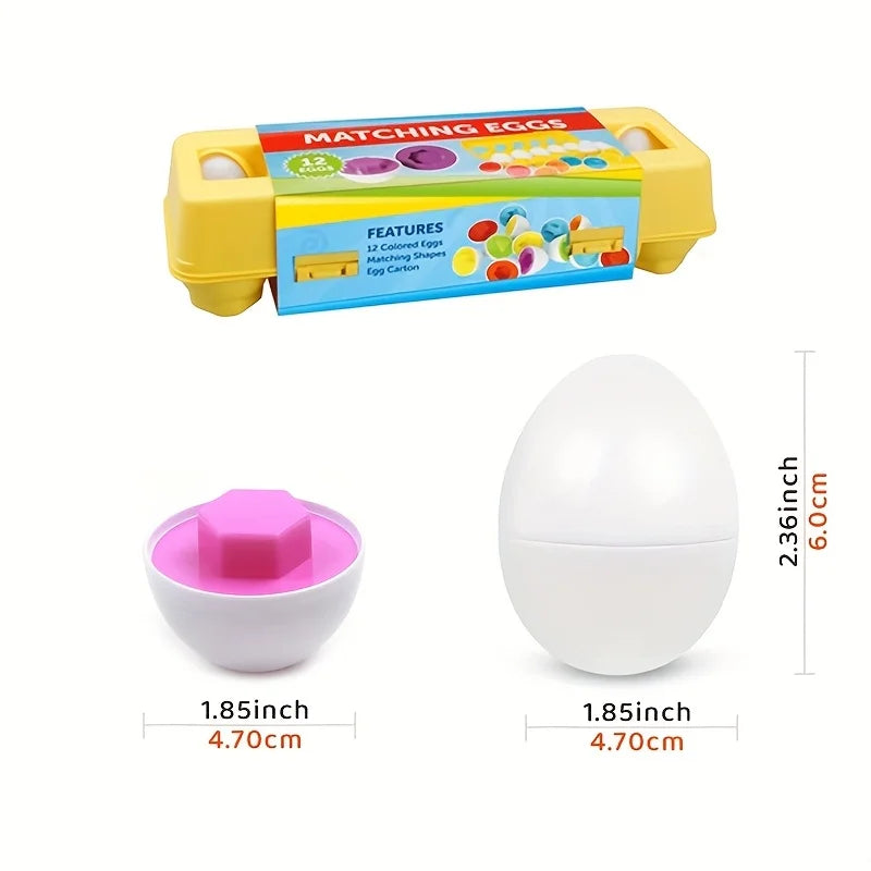 Color & Shape Matching Egg Toys for Toddlers | 6/12pcs Set