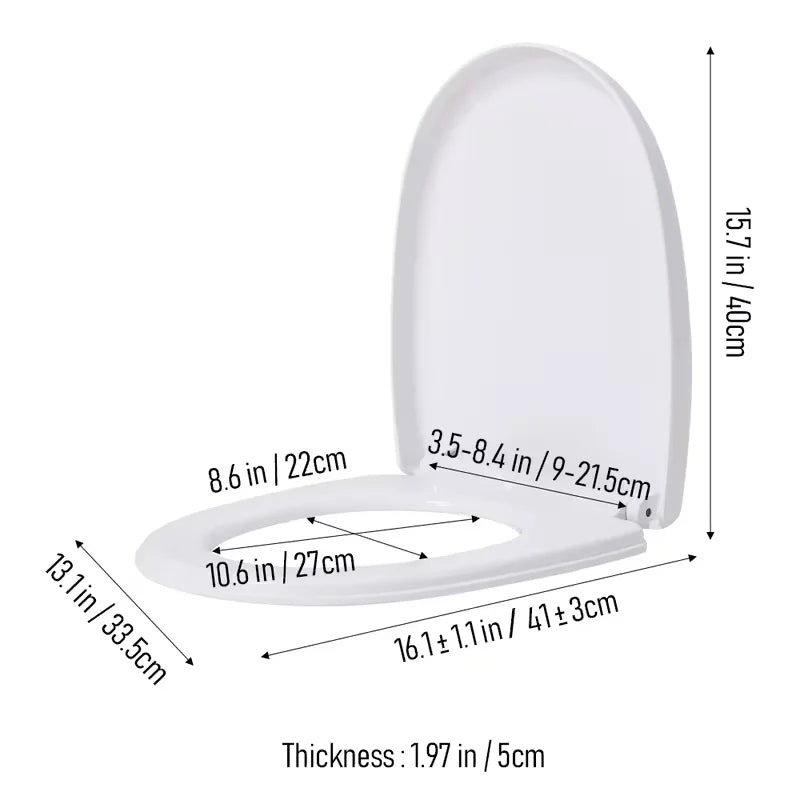 Soft Close Toilet Seat Quick Release White with Fixings