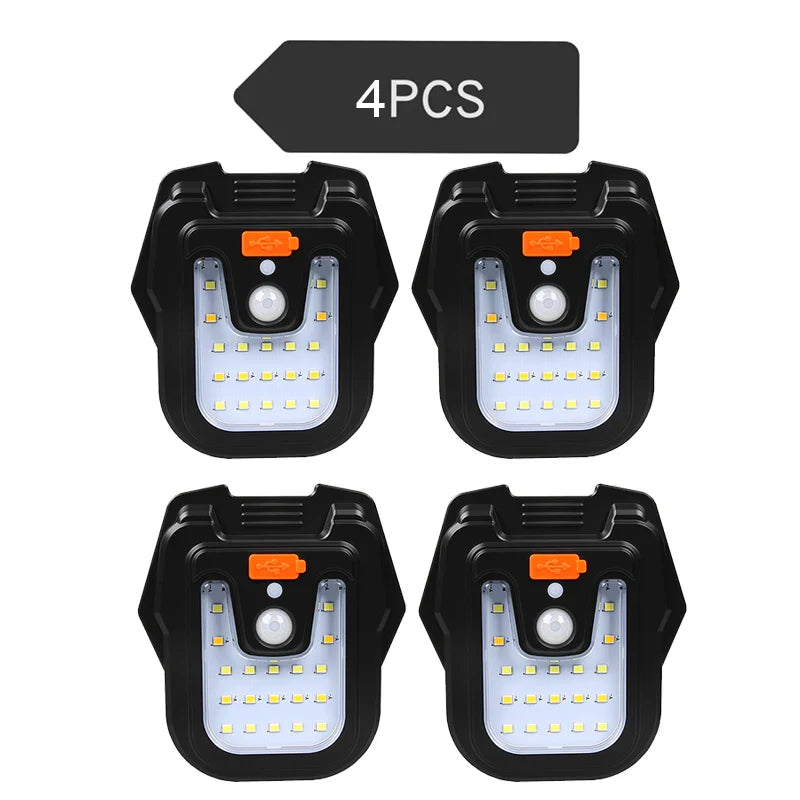 Solar Clip LED Light – 4 Modes, PIR Sensor, IP65, USB Charge