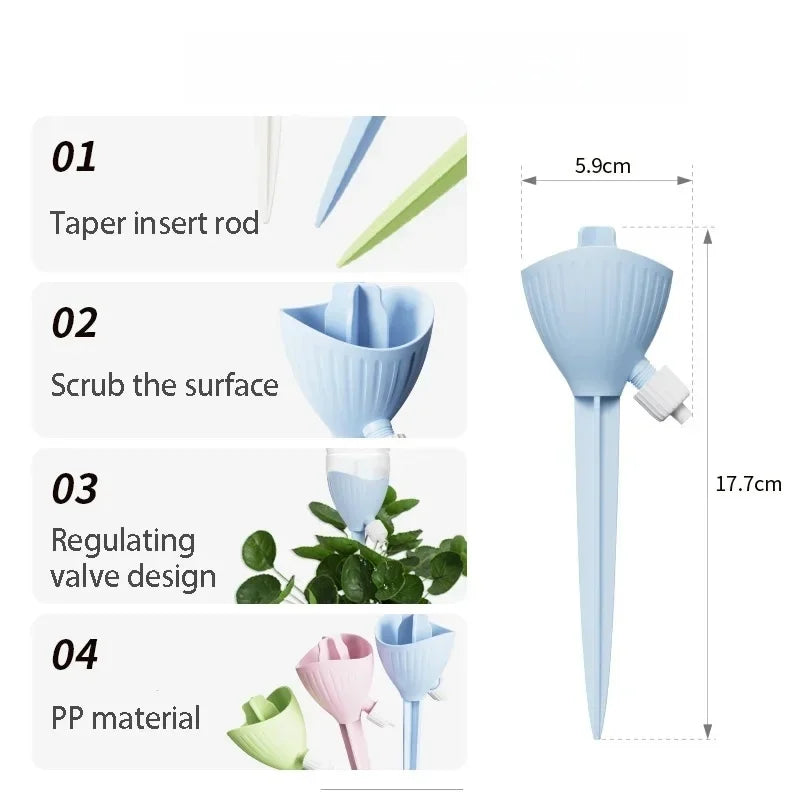 4-Pack Adjustable Self Watering Drip Irrigation System for Plants Drip Irrigation Dripper Peaceful Pleasures Health and Wellness