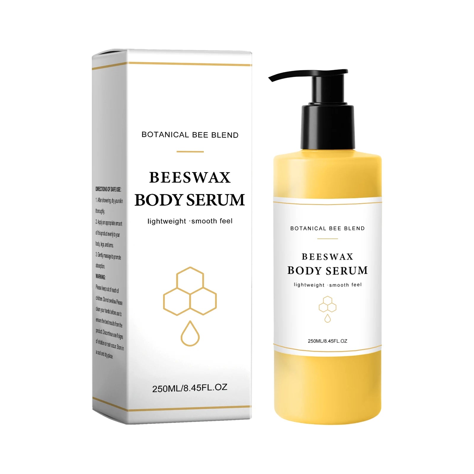 Beeswax Body Serum 250ml for Dry Skin, Nourishing Smooth Body Cream Firming Lifitng Skin Hydrating Serum Moisturizer Body Care Peaceful Pleasures Health and Wellness 250ml boxed