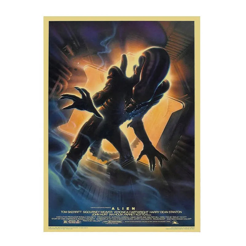 Retro Horror Movie Poster Canvas Wall Art | Unframed Print