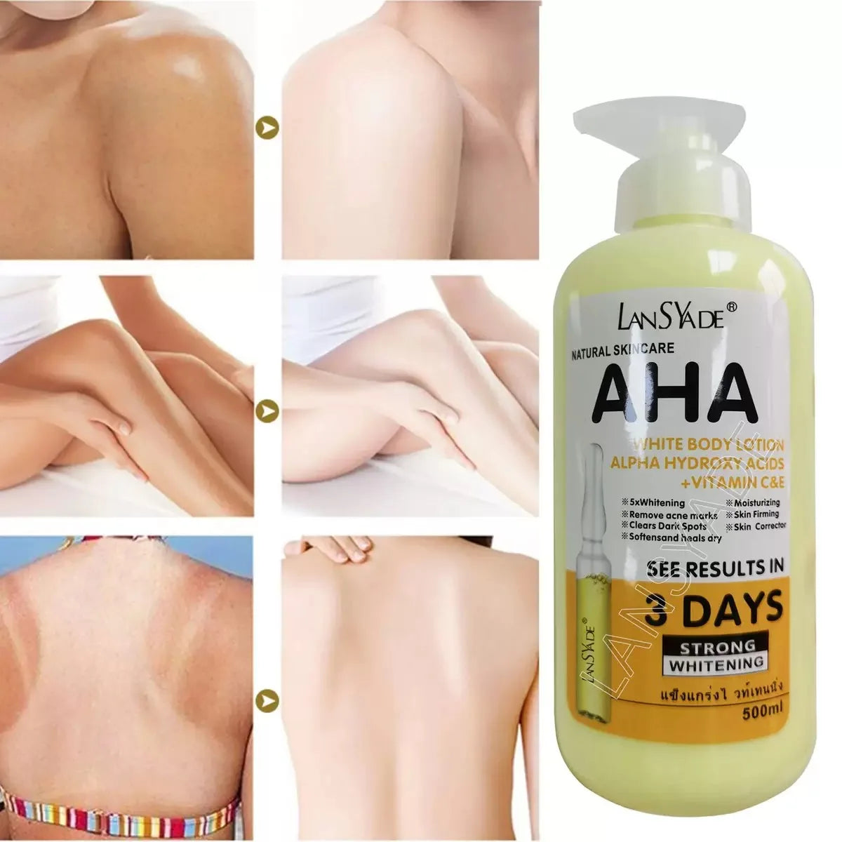 LUXURYTO 500ml Brightening Body Lotion – Vitamin C, Hyaluronic Acid