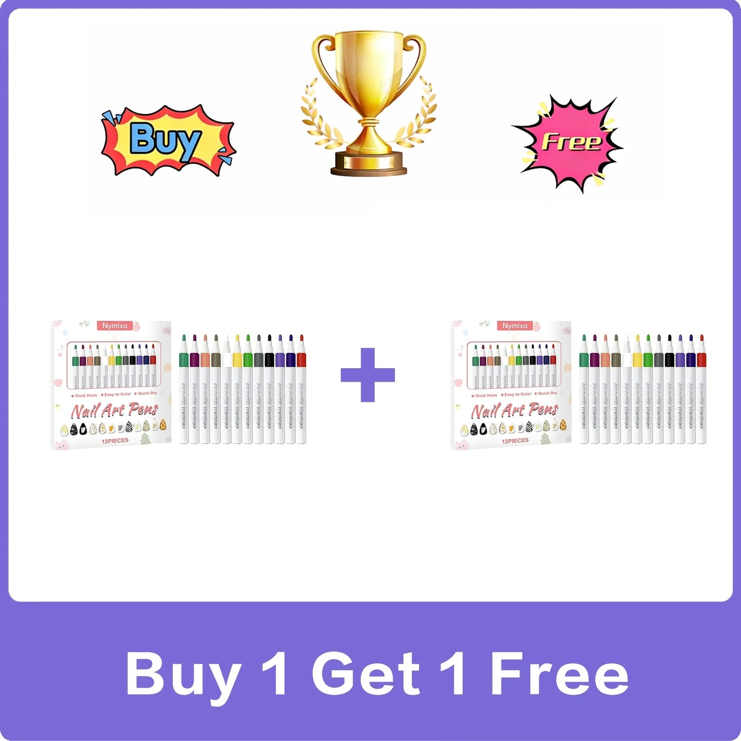 12-Piece Multicolor Nail Art Pen Set – Waterproof DIY Manicure