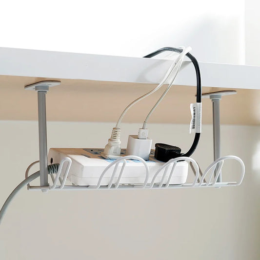 Plastic Storage Rack Cable Organizer Desk Set Rack Shelf Table Bottom Socket Holder Hanging Rack Office Stationery Holder Peaceful Pleasures Health and Wellness
