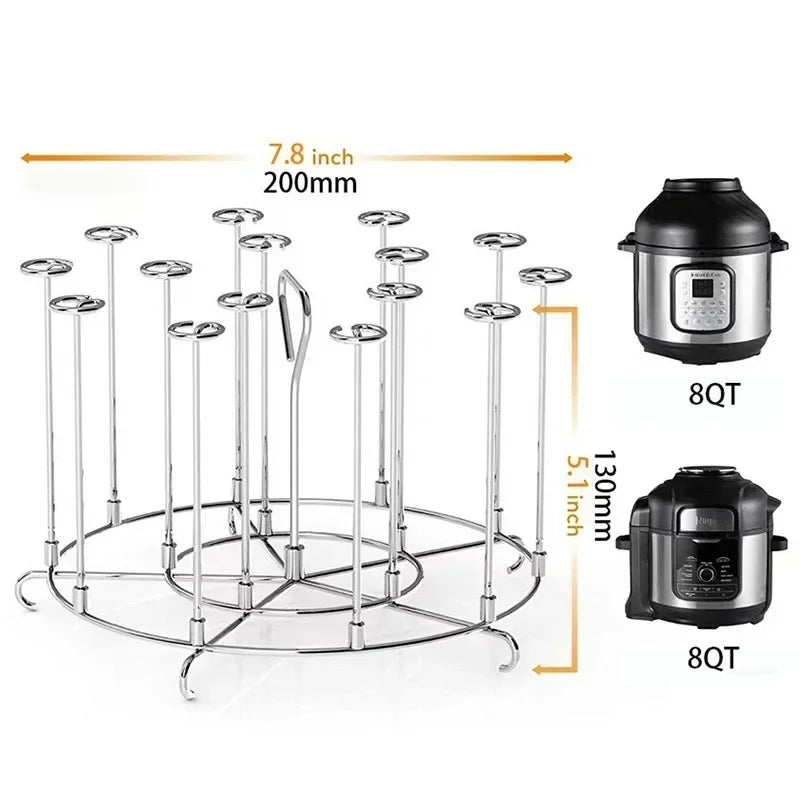 Kitchen Air Fryer Rack Accessories For 6qt/8qt BBQ Grill Tray Basket Stand Roasting Meat Holder Tool for Home use Picnic Camping Peaceful Pleasures Health and Wellness