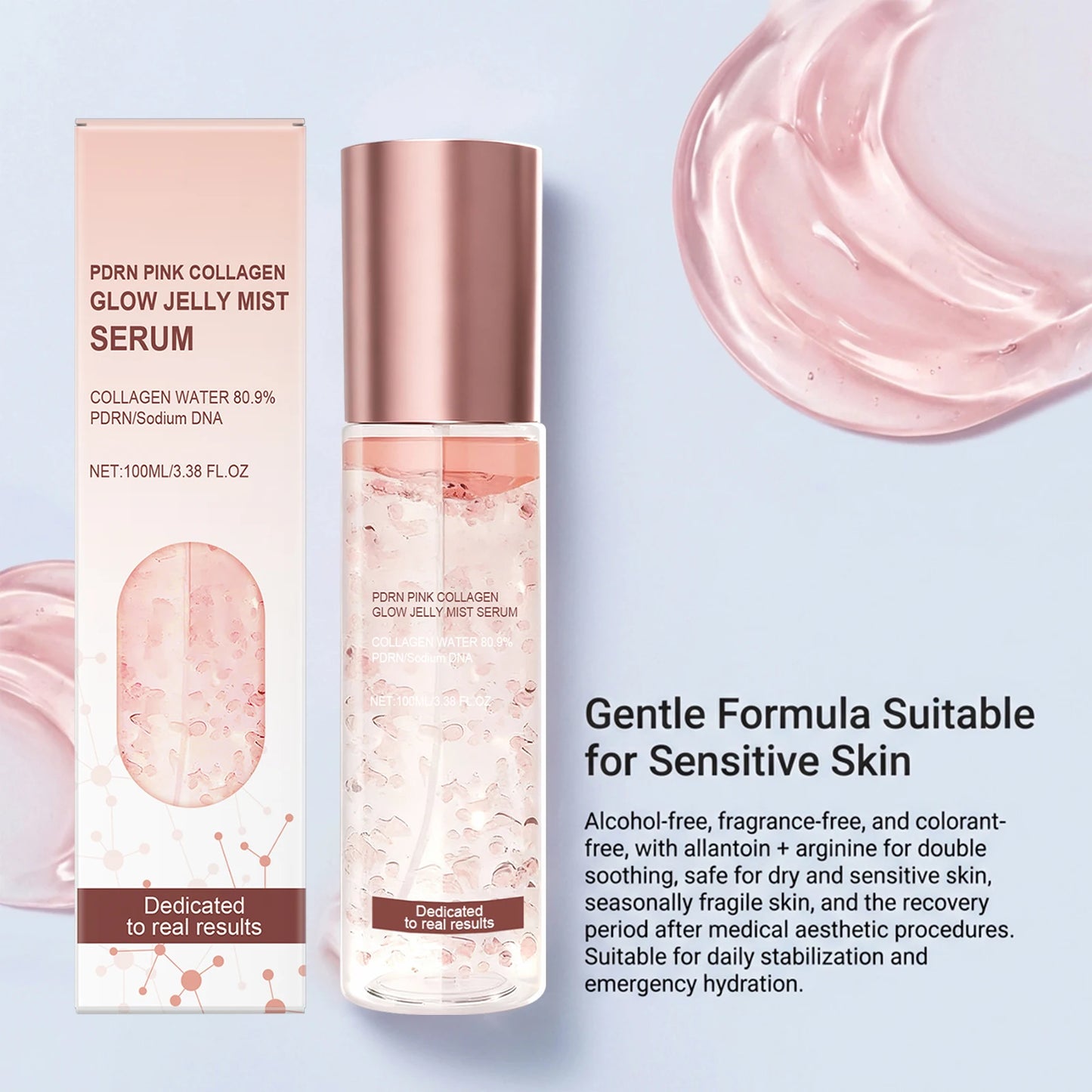 Pink Jelly Vegan Collagen Face Serum – Hydrating Firming Spray