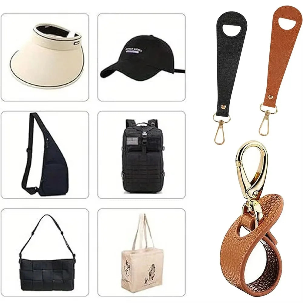 PU Leather Hat Clip for Bags & Backpacks | Anti-Loss Travel