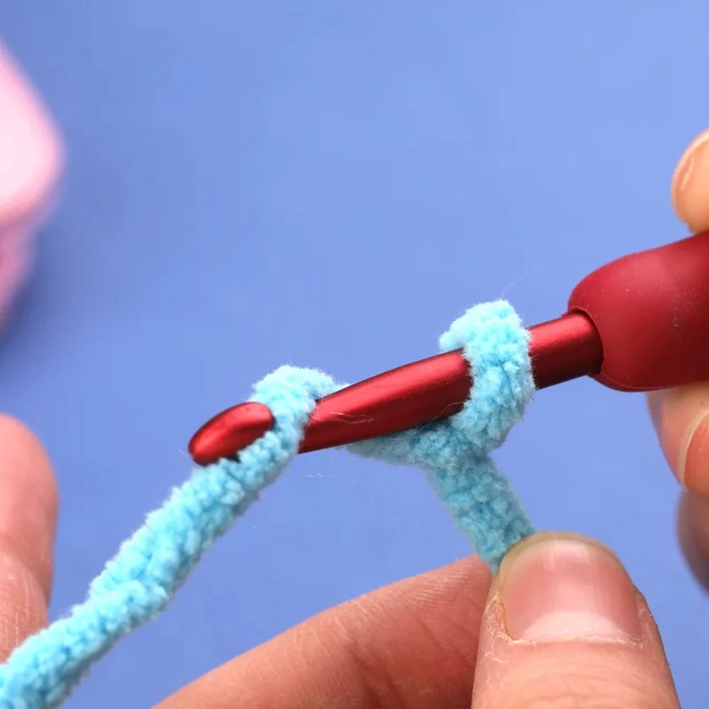 9PCS Red Crochet Hook Ergonomic Handle for Arthritic Hands Extra Long Knitting Needles for Beginners and Crocheting Yarn Tool Peaceful Pleasures Health and Wellness