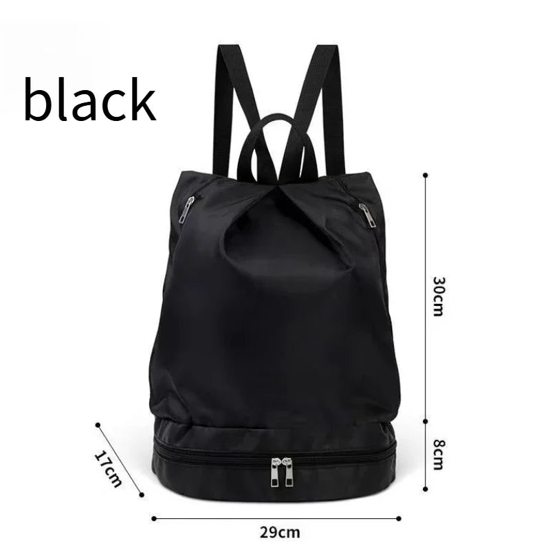 Waterproof backpack, swimming bag, dry wet separation, fitness storage bag, men's and women's travel, shower, portable backpack Peaceful Pleasures Health and Wellness black color