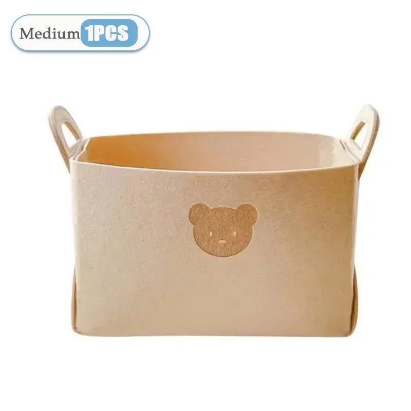 Foldable Felt Storage Basket – Car Trunk & Toy Organizer