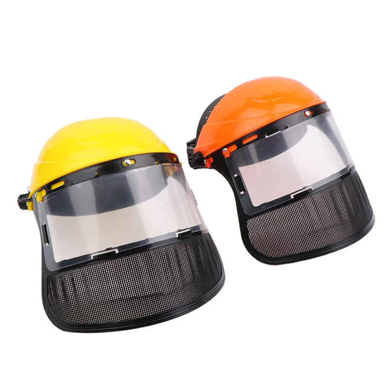 New Garden Grass Trimmer Safety Helmet Hat With Full Face Mesh Protective Mask For Logging Brush Cutter Forestry Protection Peaceful Pleasures Health and Wellness