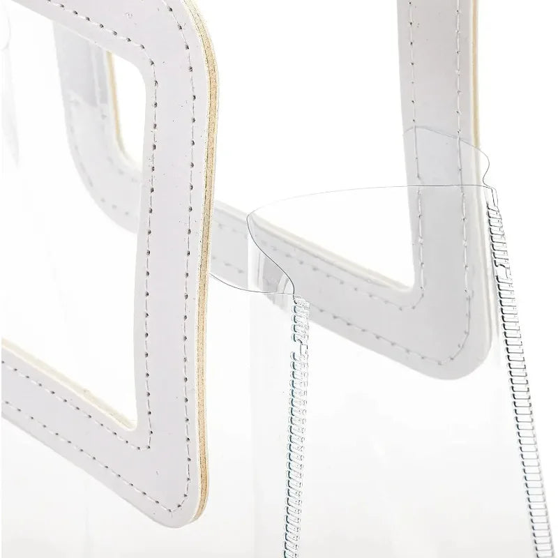Clear PVC Gift Bag Leather Handle 18×10×20cm | Party & Wedding