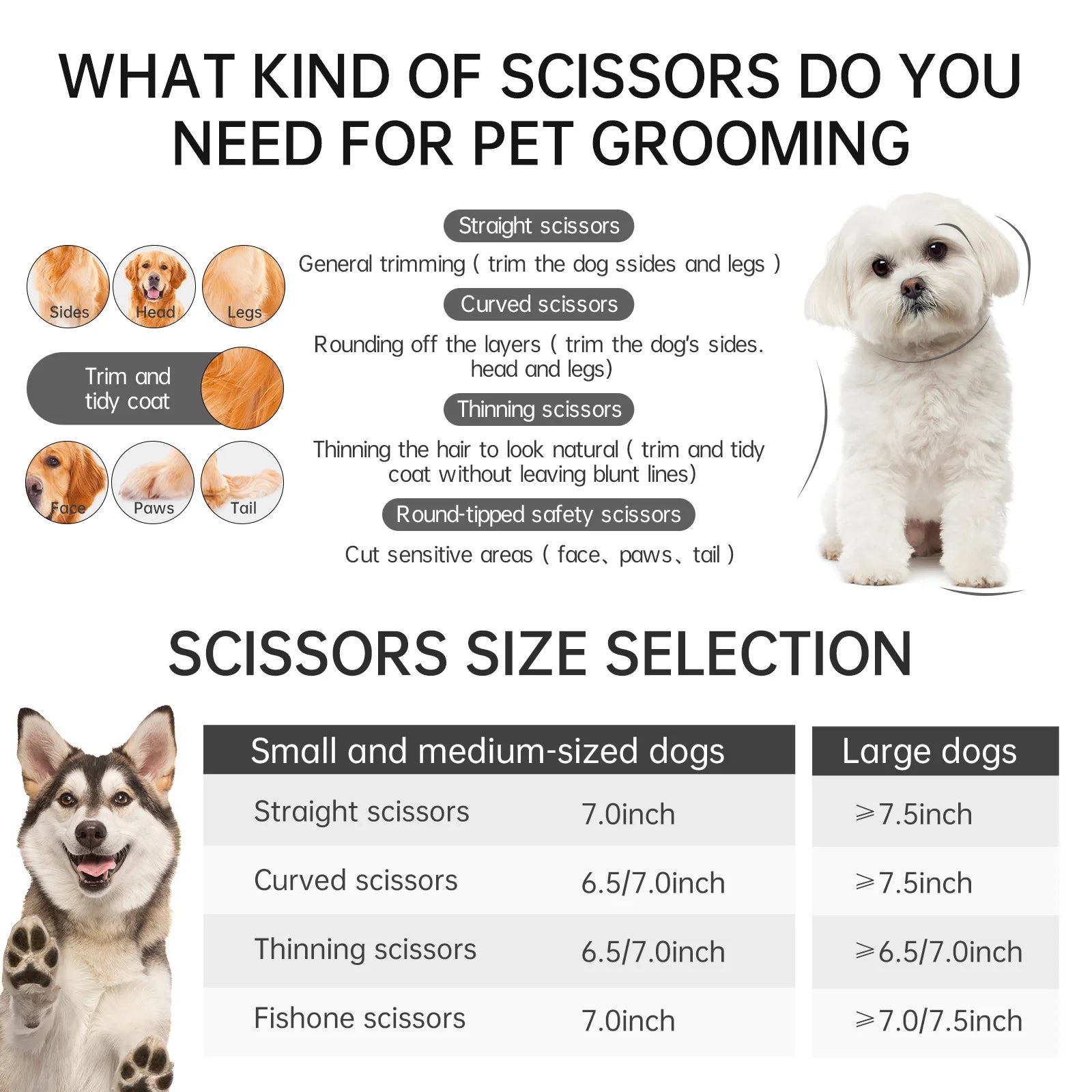 Dog Scissors for Grooming Stainless 8" Professional Pet Scissors Curved Chunker Scissors for Groomer Bend Down Thinning Shears Peaceful Pleasures Health and Wellness