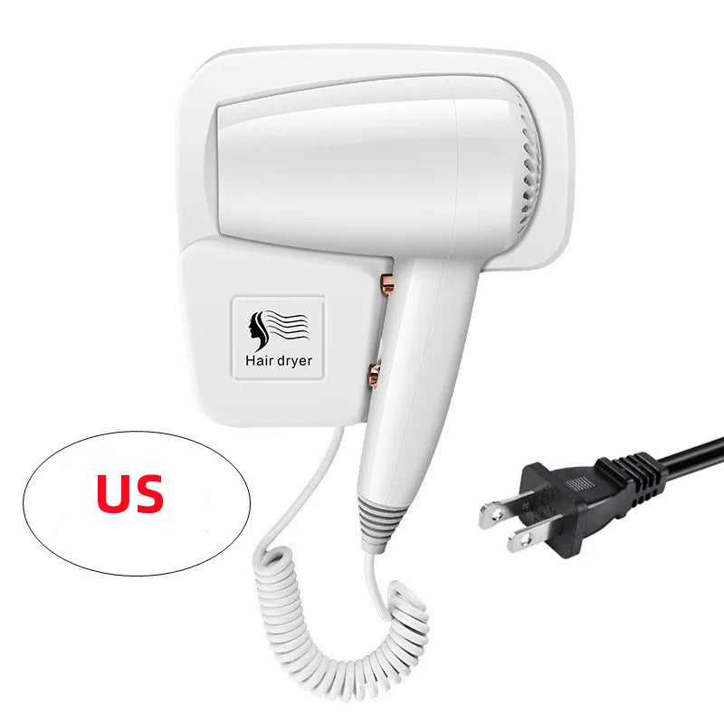 Hotel, Hotel, Non Perforated Wall Mounted Hair Dryer, Home Bathroom, High Wind Blue Light Hair Care Hair Dryer Peaceful Pleasures Health and Wellness