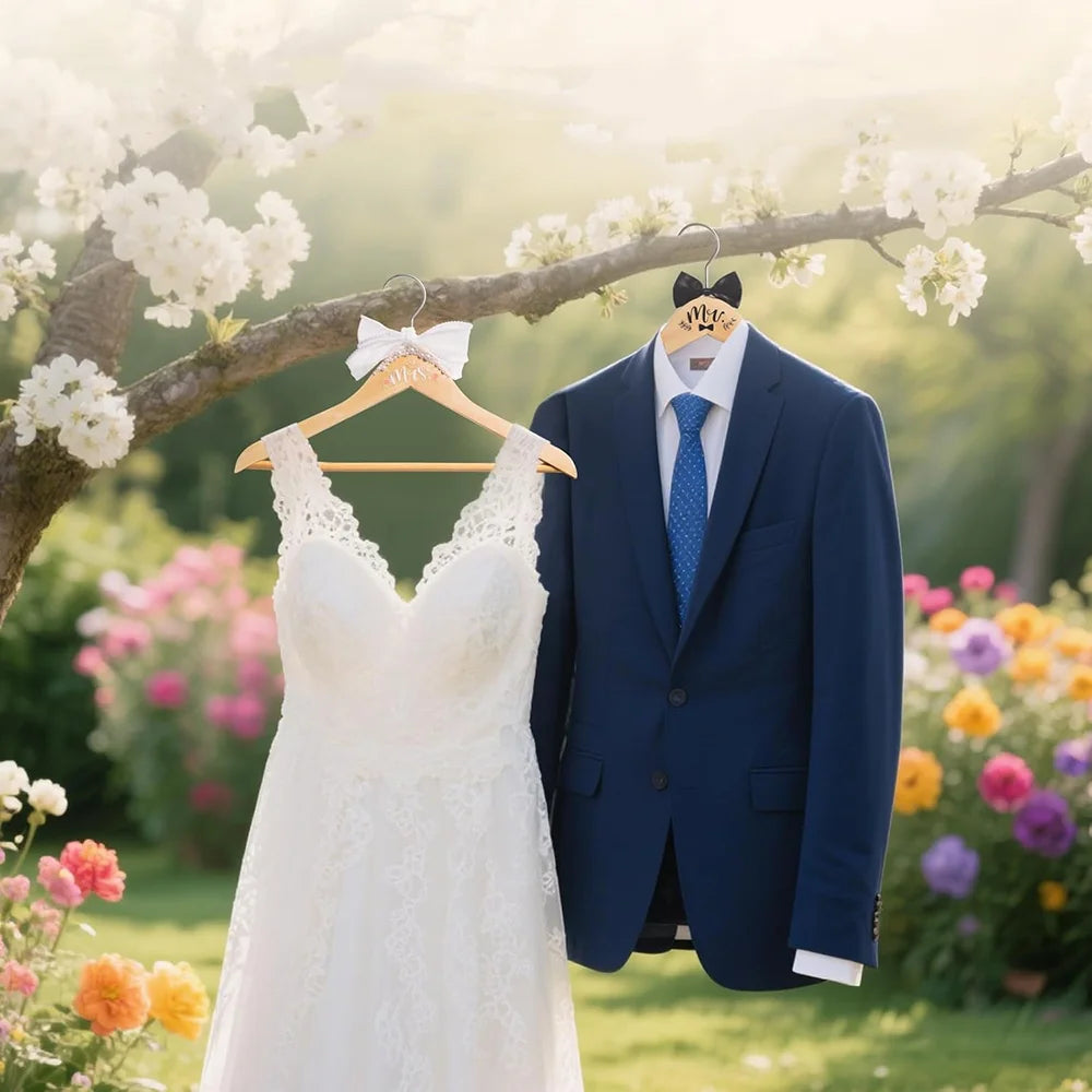 Personalized Engraved Floral Wedding Dress Hanger | Bridal Gift Personalized Bridal Hanger Peaceful Pleasures Health and Wellness