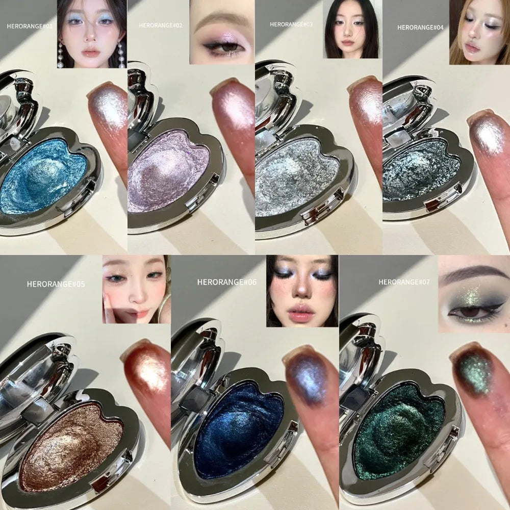 Pearlescent Metallic Glitter Eyeshadow | Shimmer Single Pan
