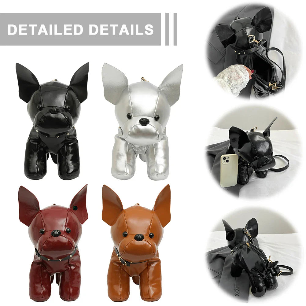 Bulldog Crossbody Bag – PU Leather Novelty Shoulder Purse