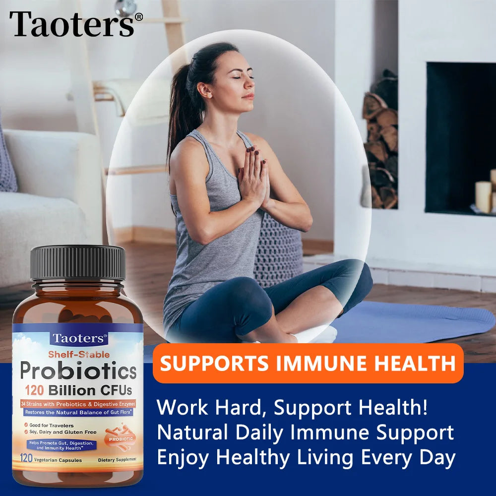 Probiotics 120 Billion CFU 34 Strains + Prebiotics & Enzymes