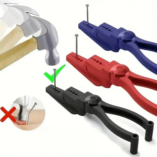 Pointed Nose Nail Pliers Cement Steel Nails Pointed Nose Pliers Safety Hand Guard Nail Hammering Assistant Nail Fixing Tool Peaceful Pleasures Health and Wellness
