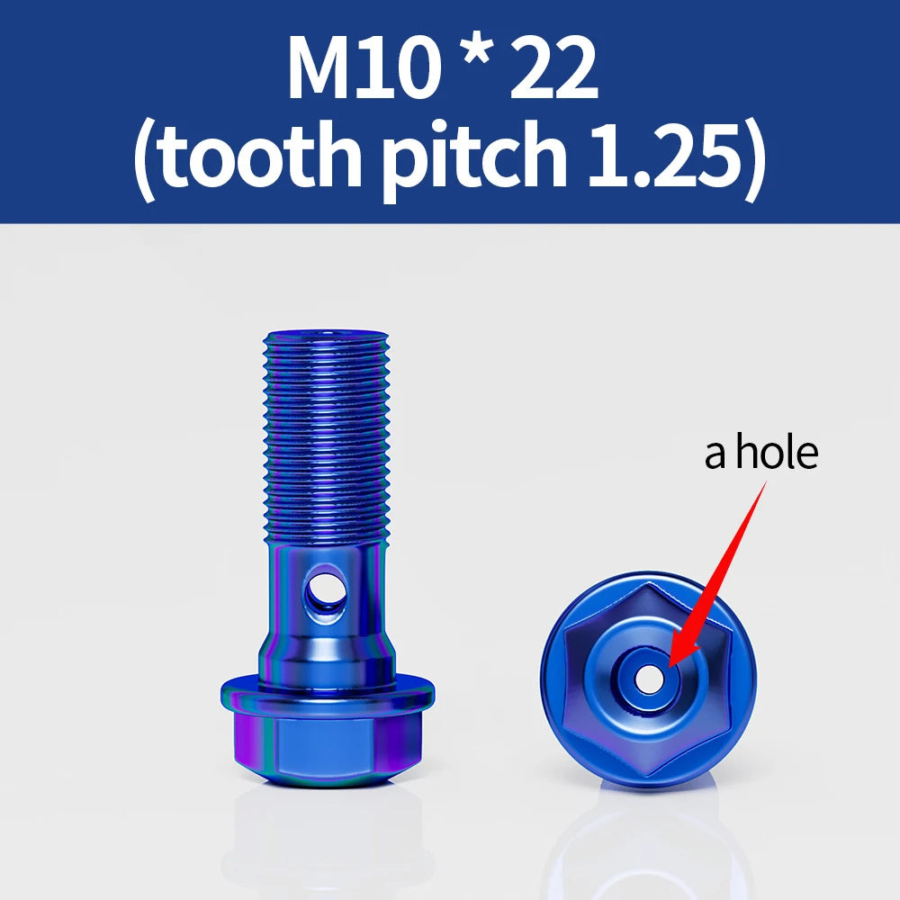 M10 Hollow Banjo Bolt Brake Caliper Oil Drain Screw Titanium