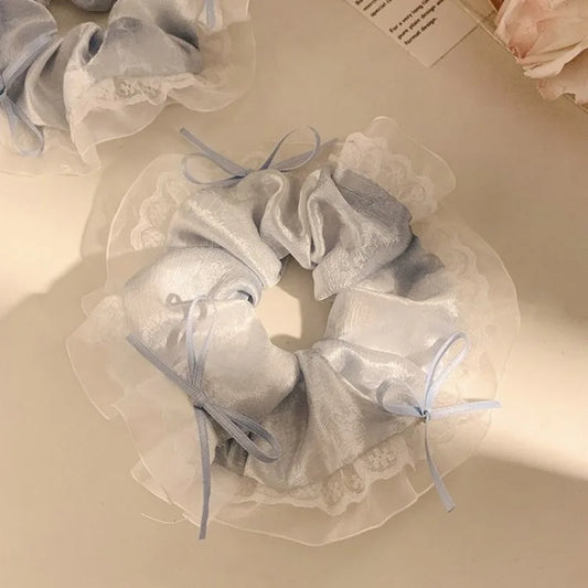 Cream Style Hair Accessory Lace Satin Bow Headband Peaceful Pleasures Health and Wellness