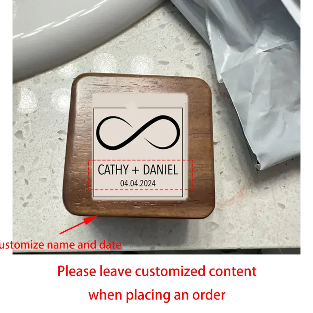 Personalized Engraved Wooden Wedding Ring Box | Proposal Gift Wooden Ring Box Peaceful Pleasures Health and Wellness BRing Box 1PCS