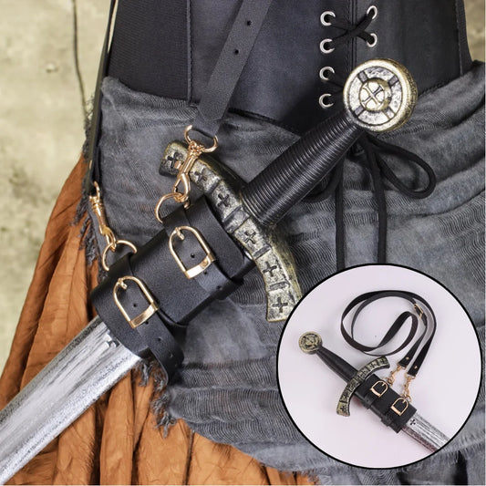 Medieval Sword Belt Scabbard Sheath Holder Steampunk Gothic Leather Peaceful Pleasures Health and Wellness